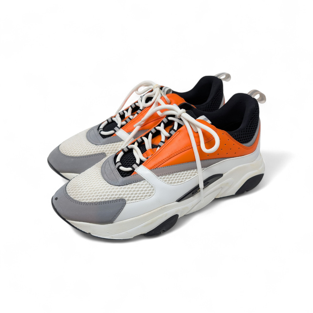 Christian Dior B22 Sneaker Orange Grey White Mesh Chunky Trainer